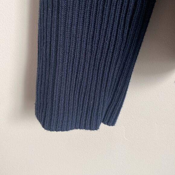 GAP Striped Navy White Cropped Oversized Slouchy Cotton Sweater XXS Nautical New - Picture 5 of 11